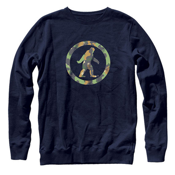 Camo Yowie Crew Fleece Sweatshirt - Navy