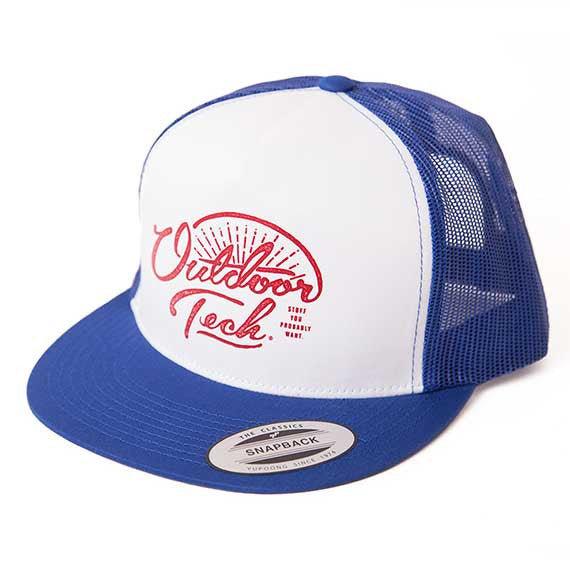 Script Trucker Hat - Blue/White