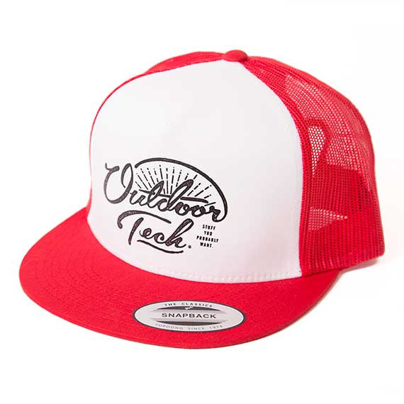 Script Trucker Hat- Red/White